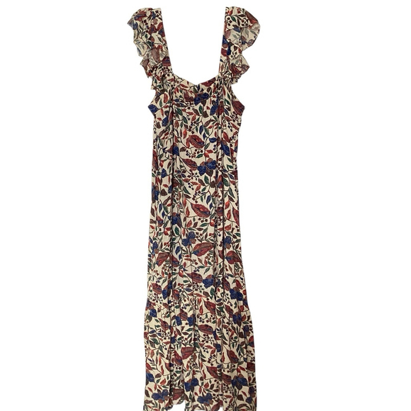 House Of Harlow Dress Sz M Tan Maxi Fall Tiered Prairie CottageCore Easter EUC - Picture 6 of 10